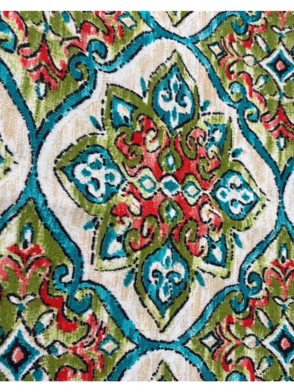 Colorful Upholstery Fabric 1 yard +12" x 56" Damask Pattern Cotton Blend DIY Pro